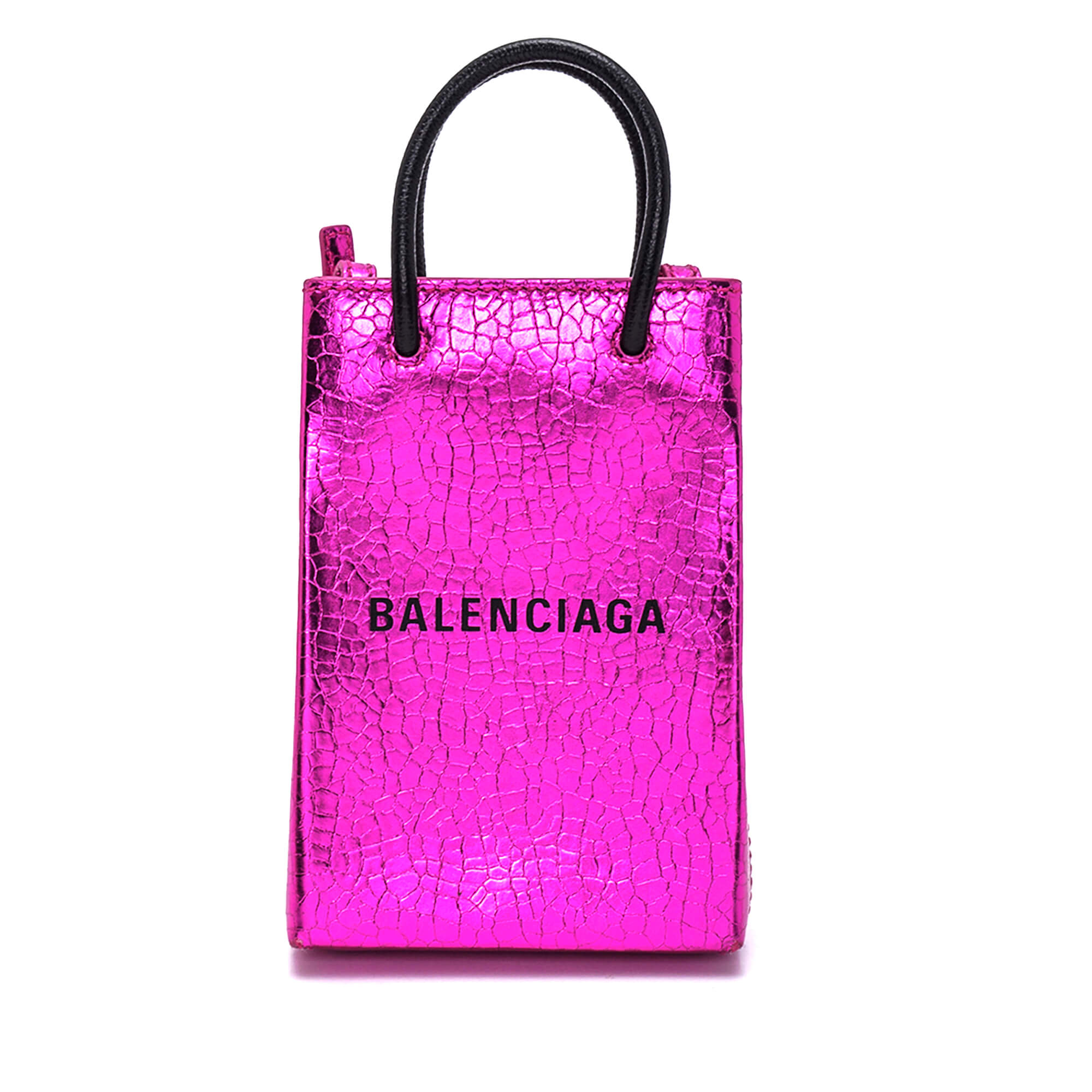 Balenciaga - Metallic Fuchsia Calfskin Leather Mini Shopping Bag